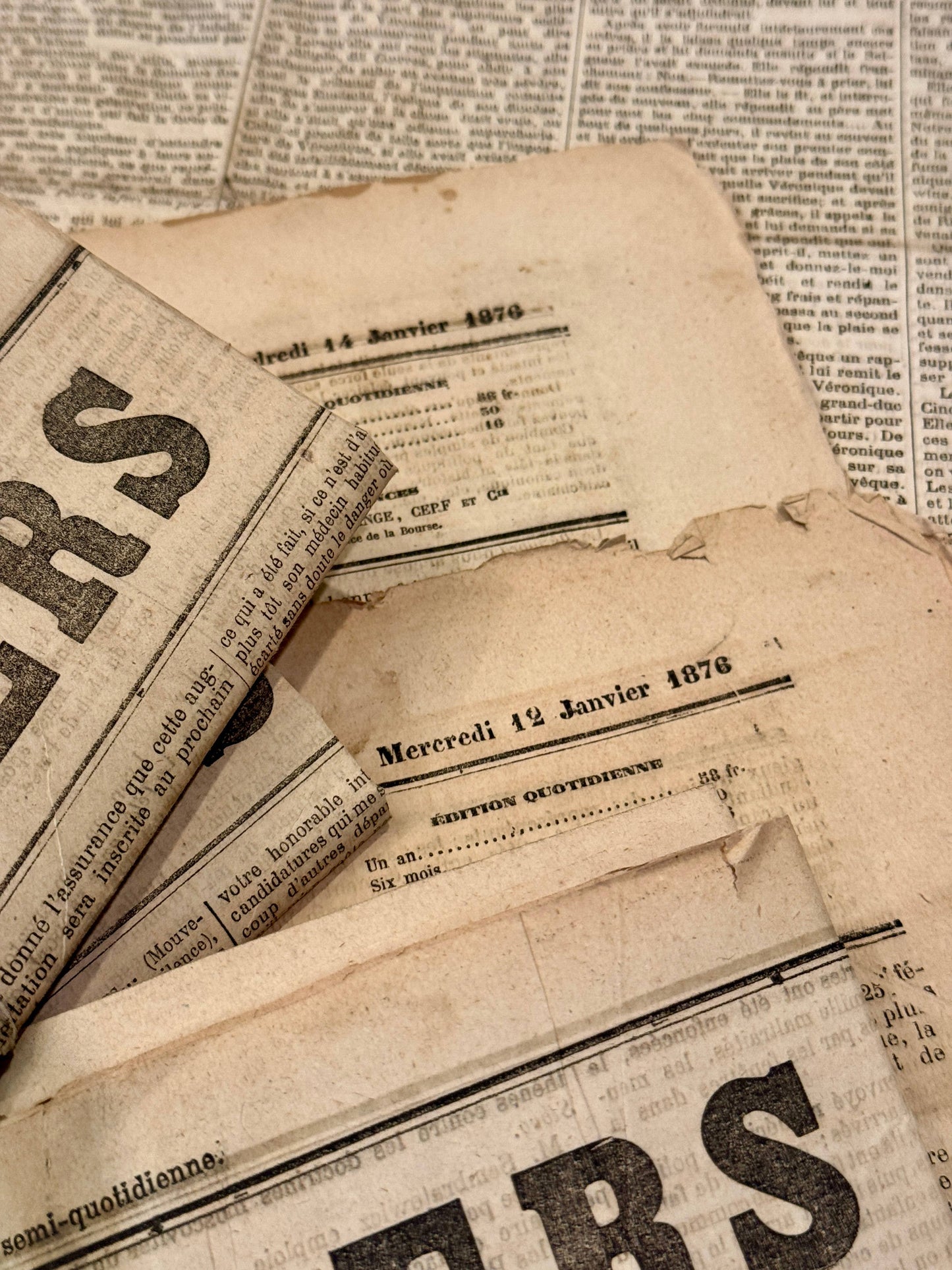 Antique French Newspapers - 1800s