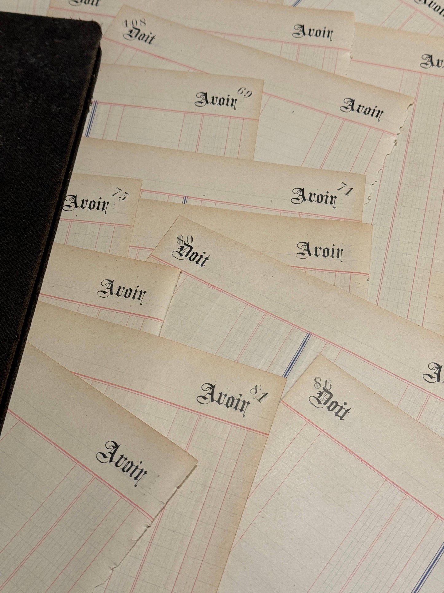 Original Blank French Journal/Ledger Pages Bundles Set/10