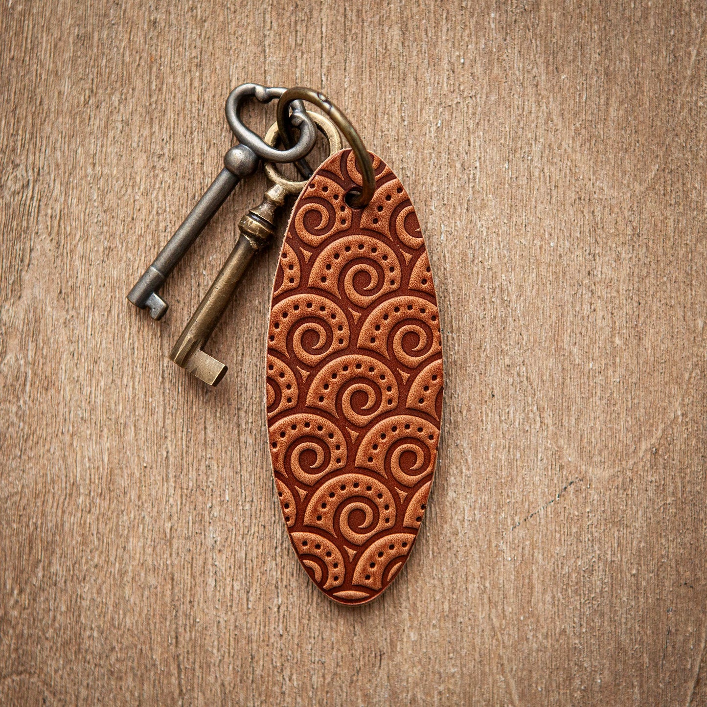 Artisan Leather Keychain Design 05