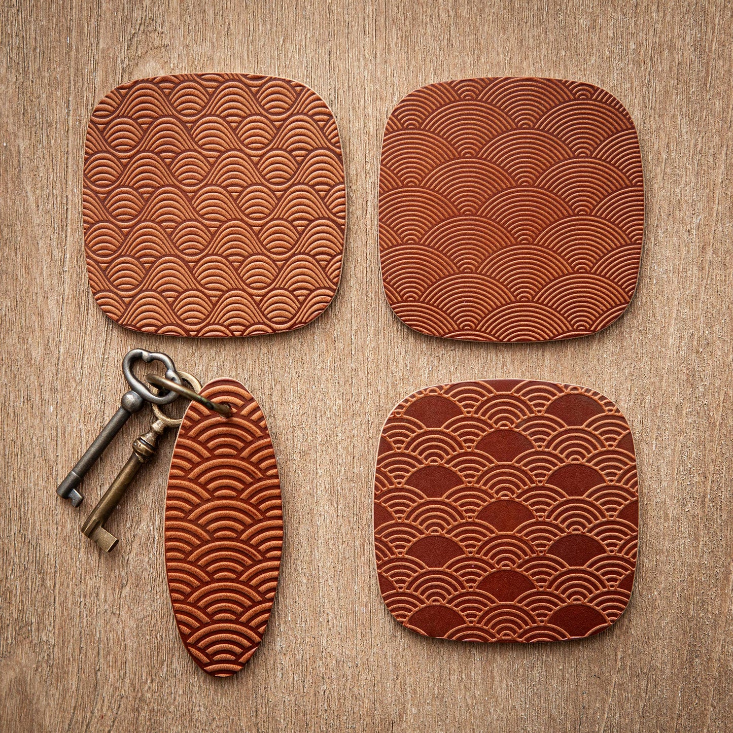 Artisan Leather Keychain Design 05