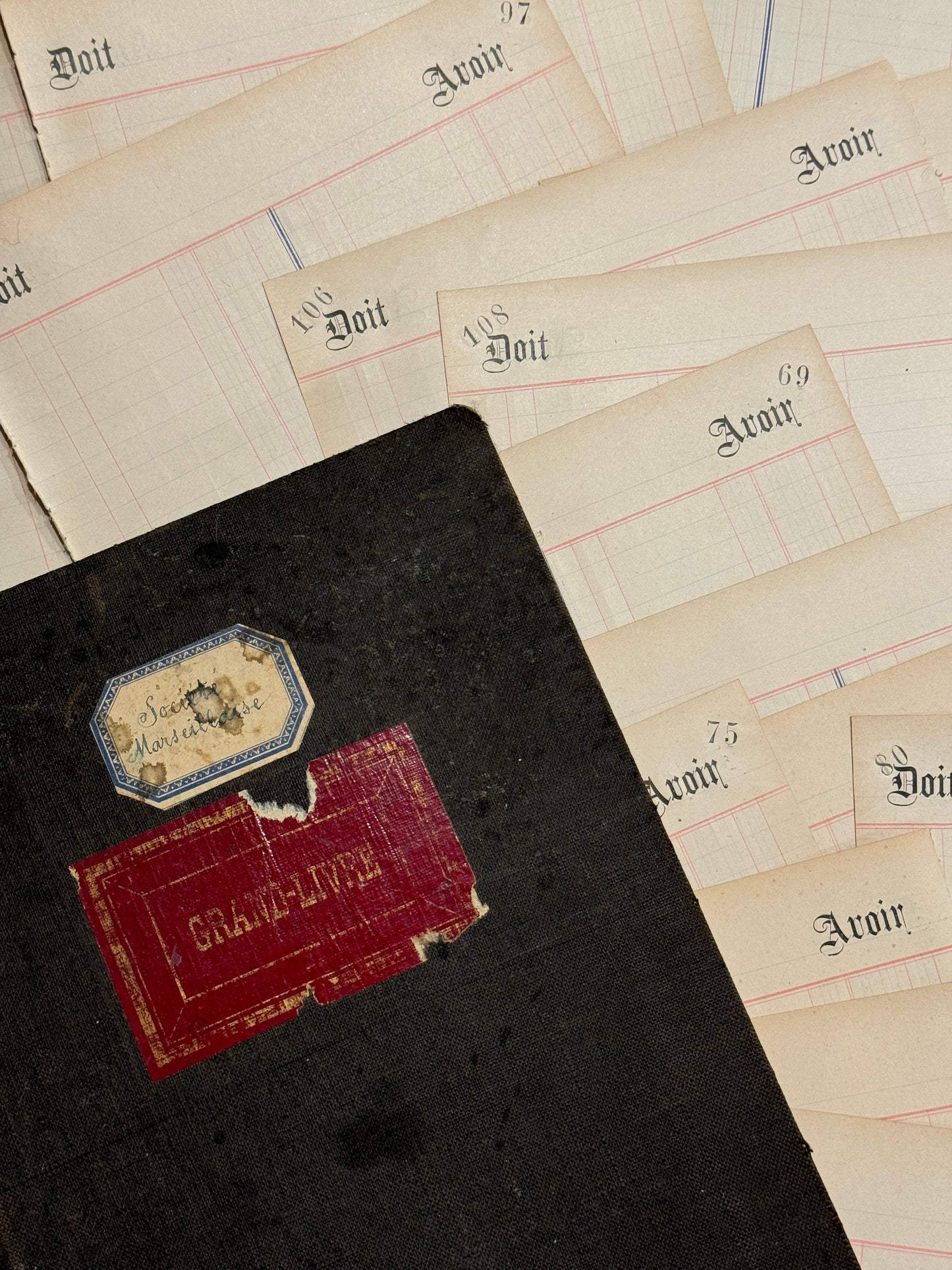Original Blank French Journal/Ledger Pages Bundles Set/10