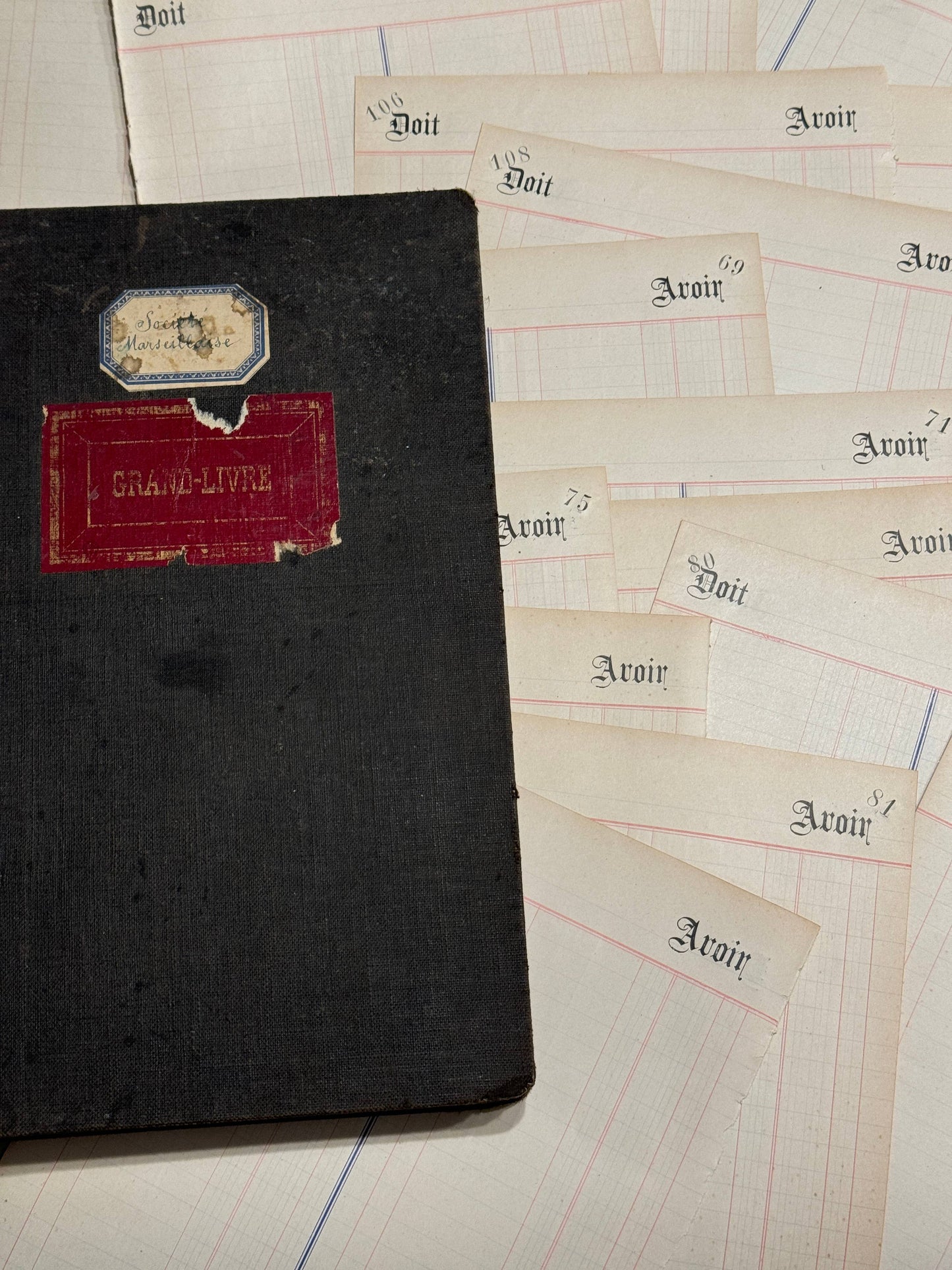 Original Blank French Journal/Ledger Pages Bundles Set/10