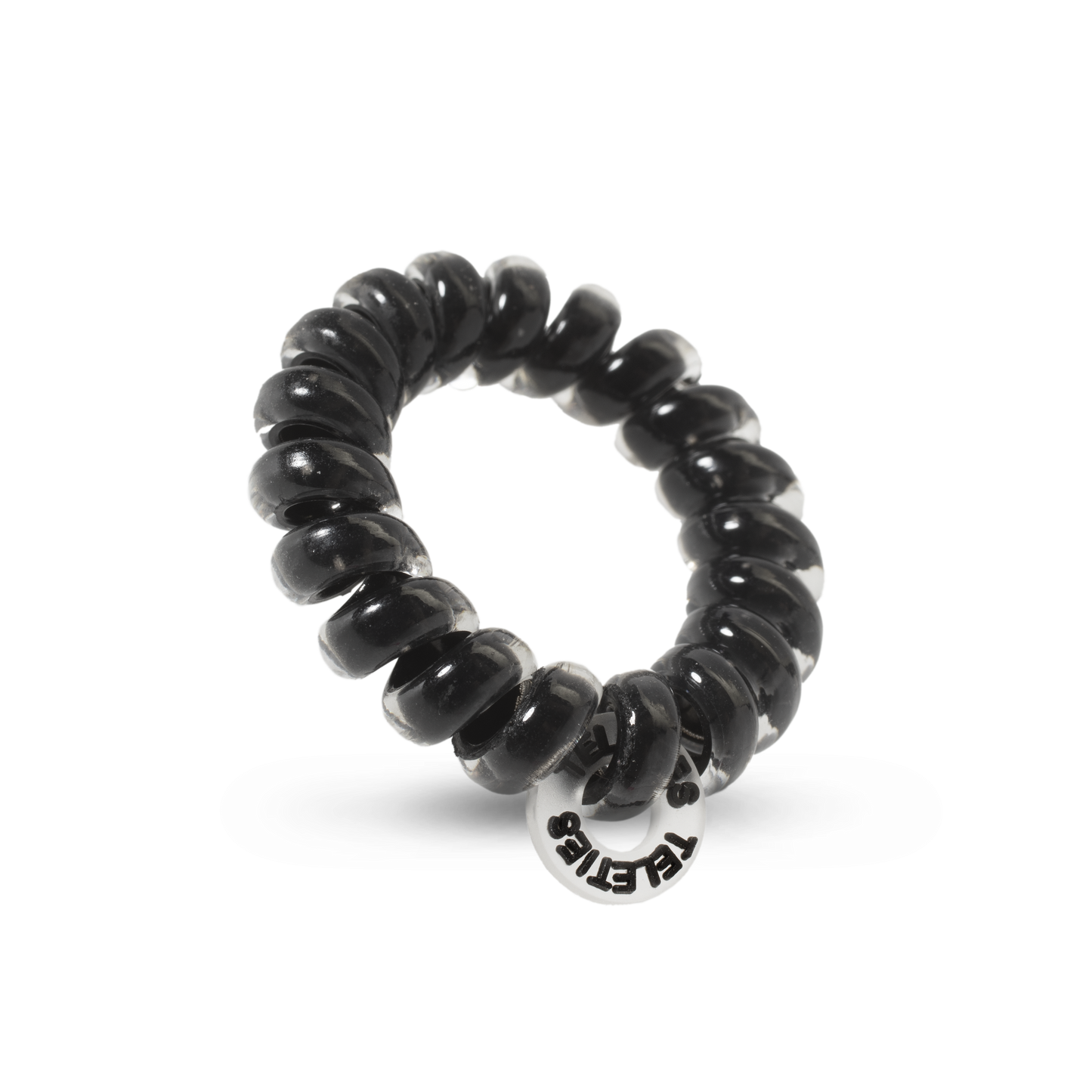 Jet Black - Tiny Spiral Hair Coils, Hair Ties, 5-pack