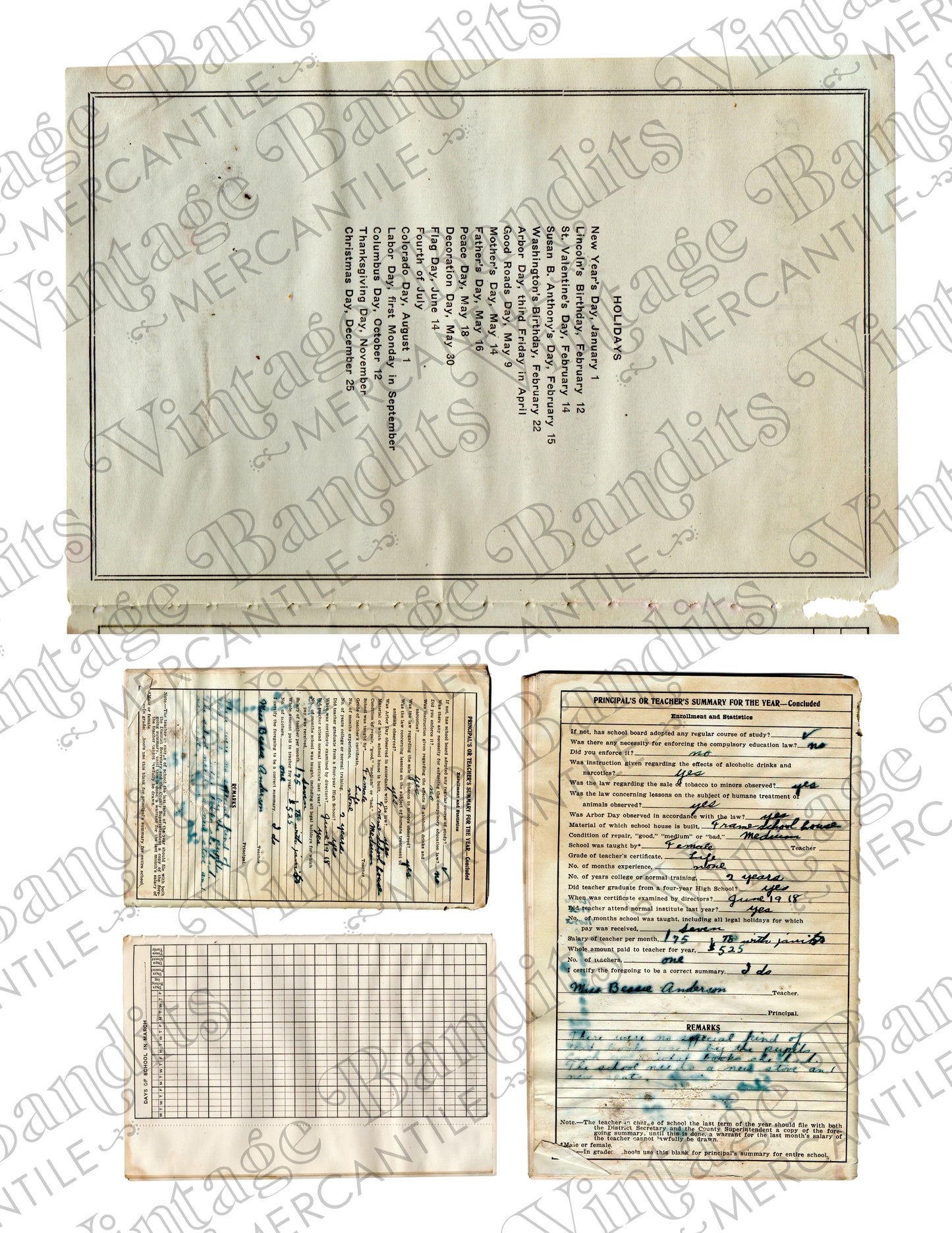 1919 Teacher's Register - Digital File