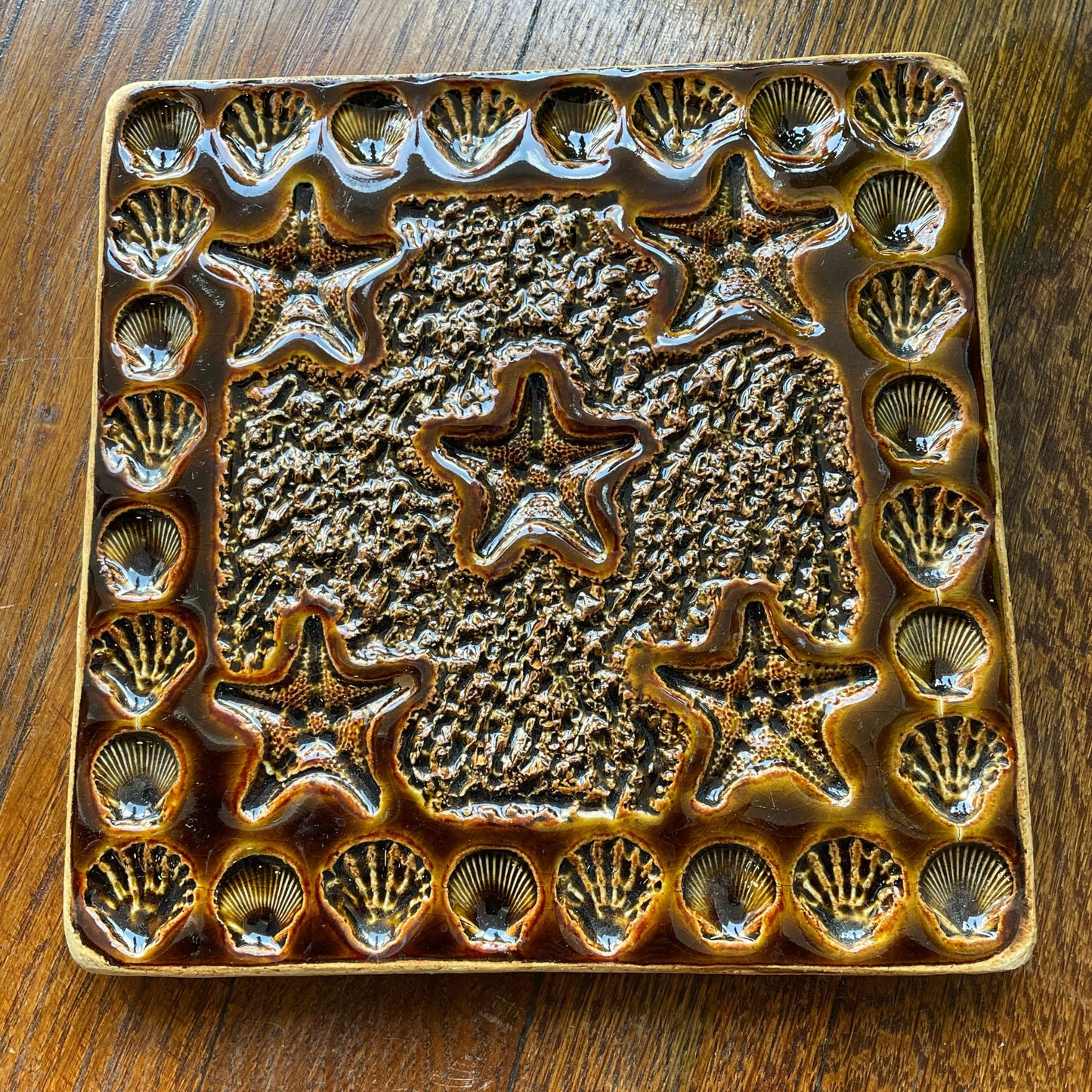 Large Nautical Motif Handmade Ceramic Tile