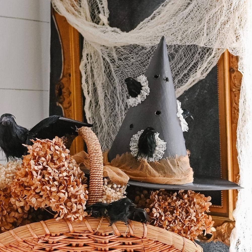Paper Mache Witch Hat - 12-1/2" H x 16" Diameter