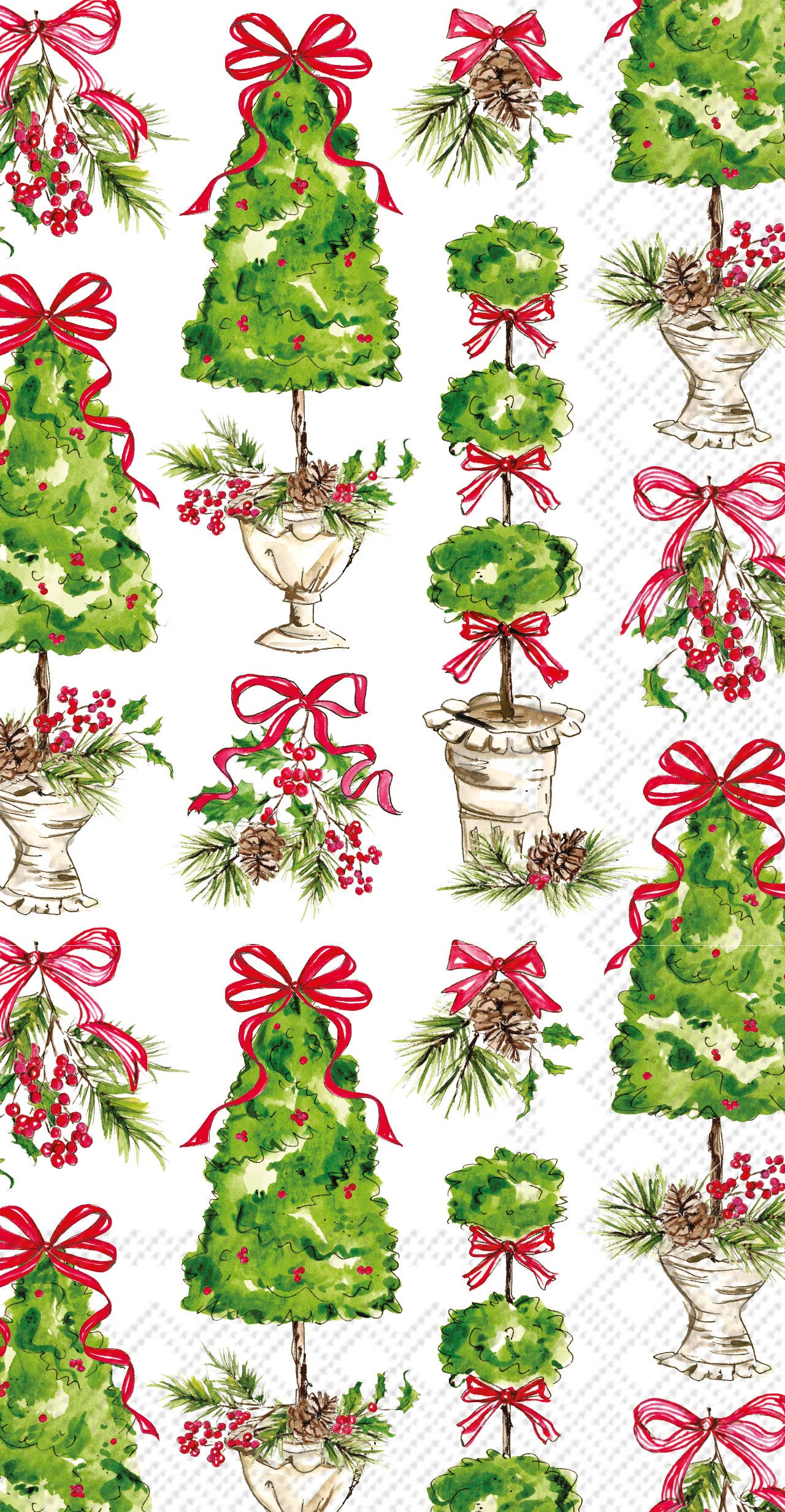 Paper Guest Towels 20ct Holly Topiary Christmas