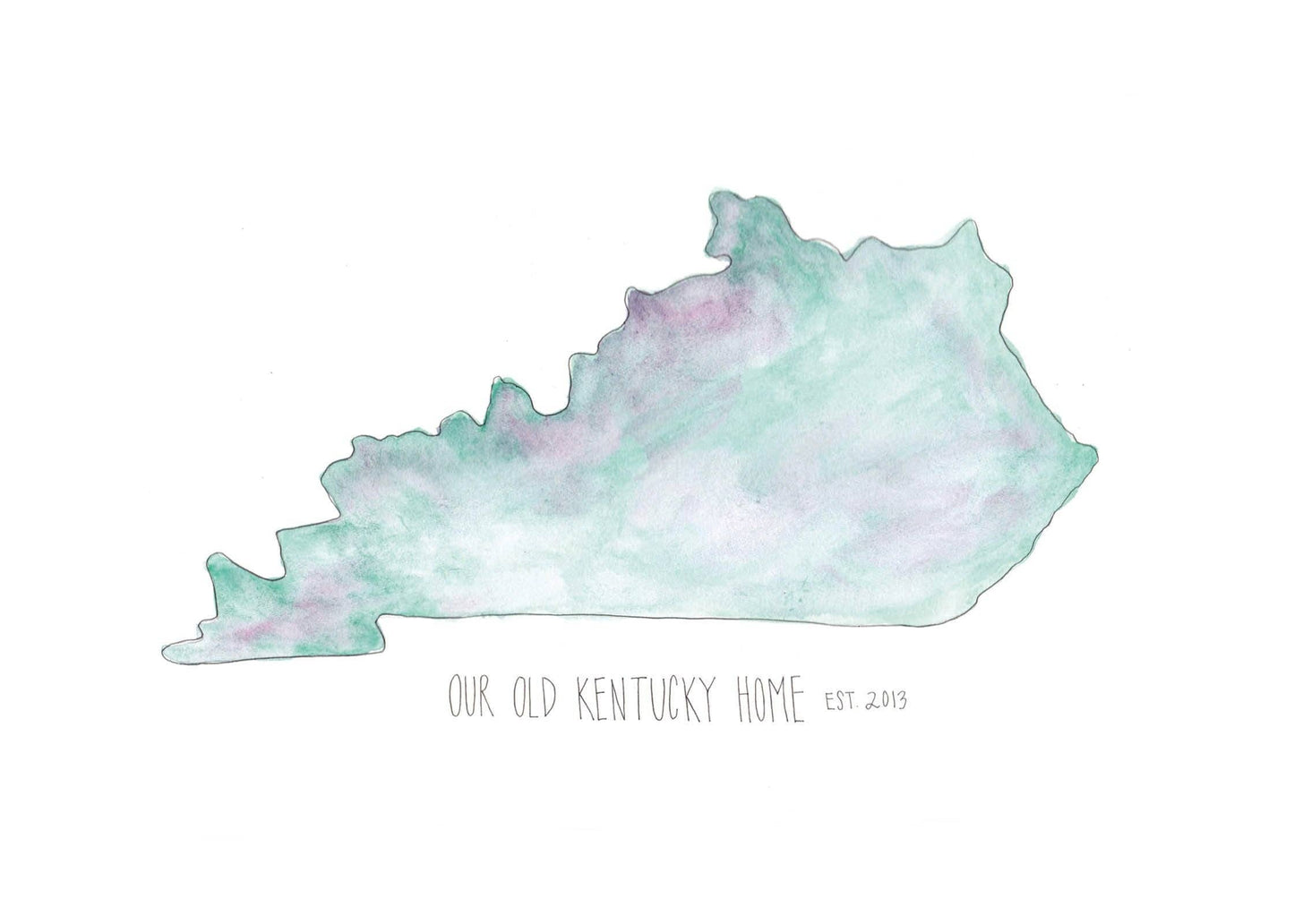 Watercolor Kentucky Print