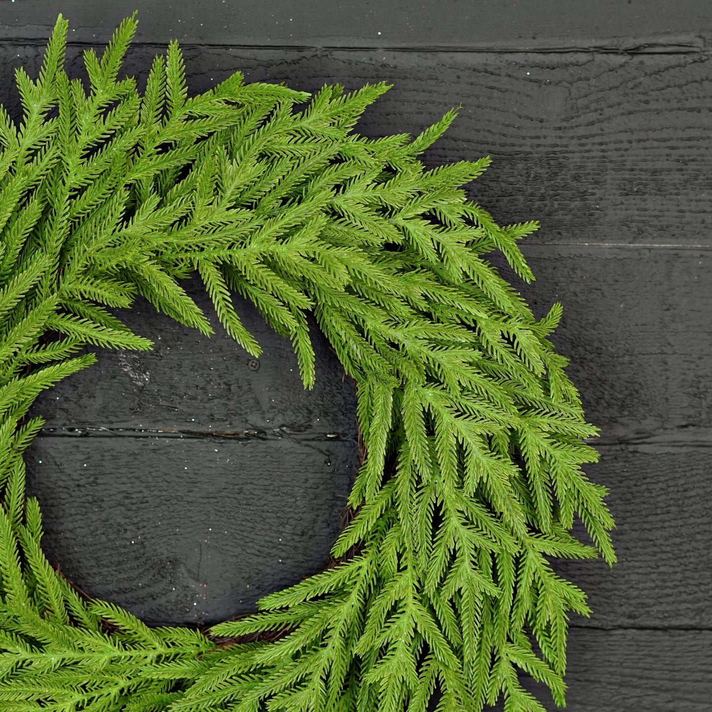 510700- 24in Twig Wreath-Soft Touch Evergreen Norfolk Pine-