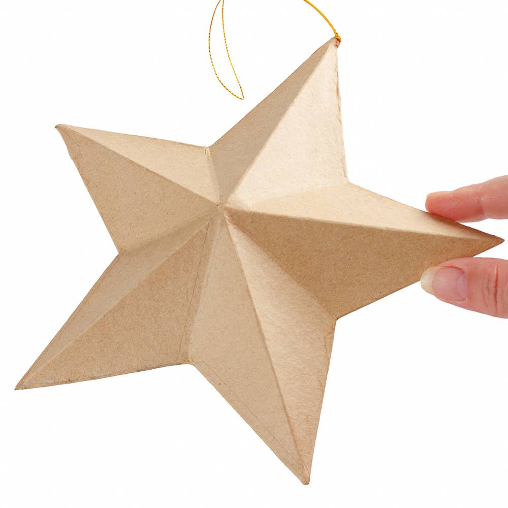 8" Paper Mache Dimensional Star Ornament