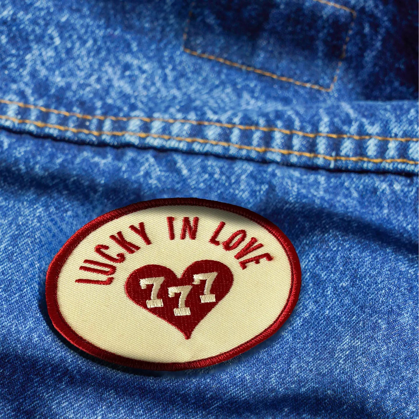 Lucky In Love Embroidered Patch
