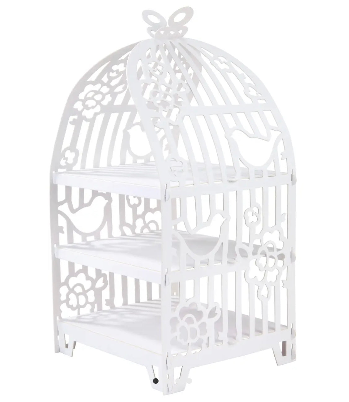 White Birdcage 3 tiered cake stand