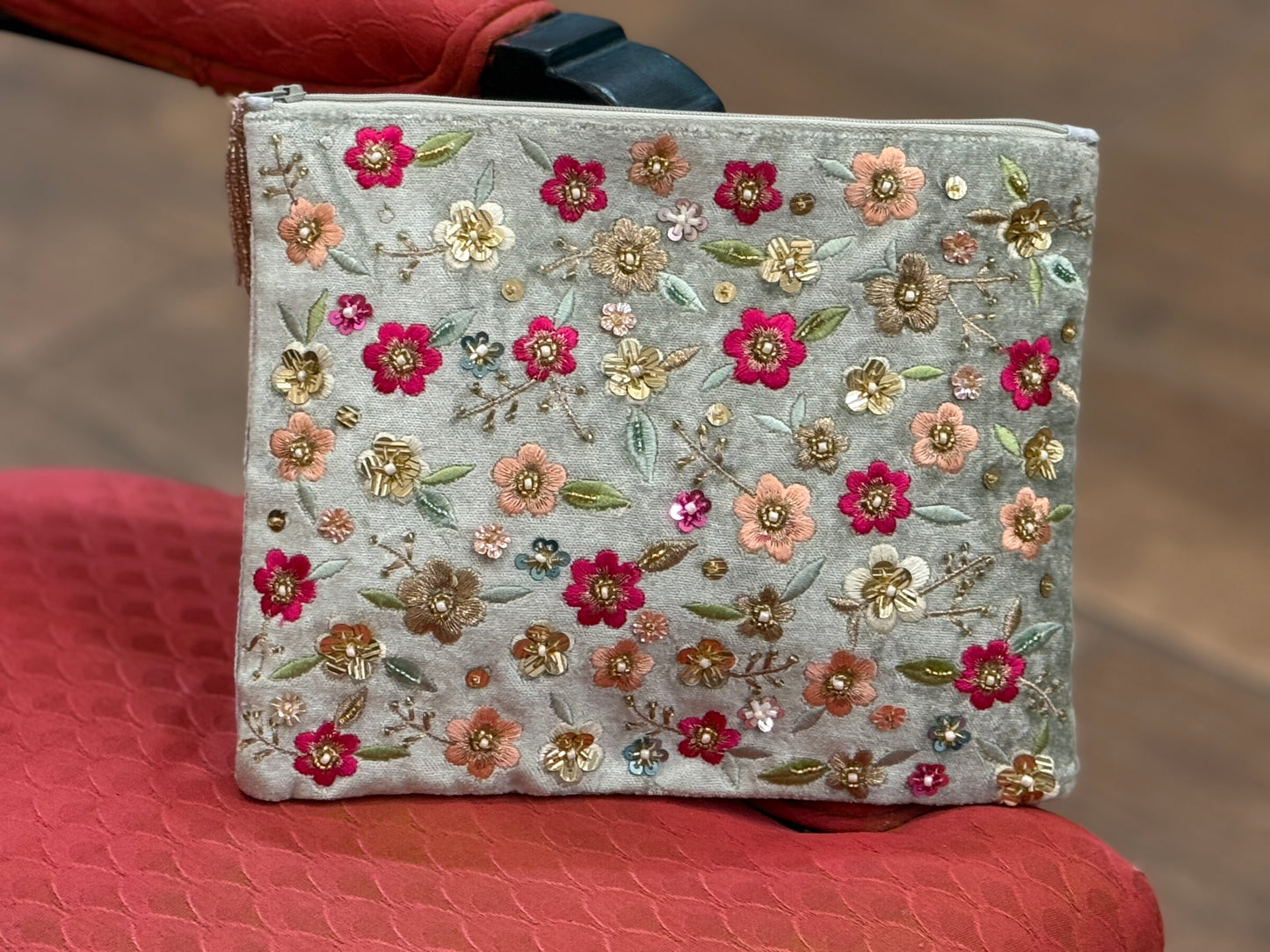 Beaded Powder Green Bag