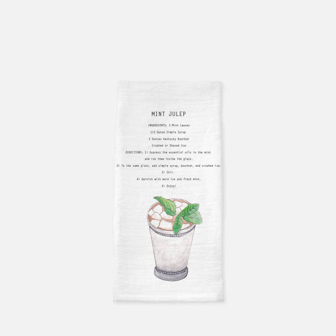 Mint Julep - Printed on Tea Towel