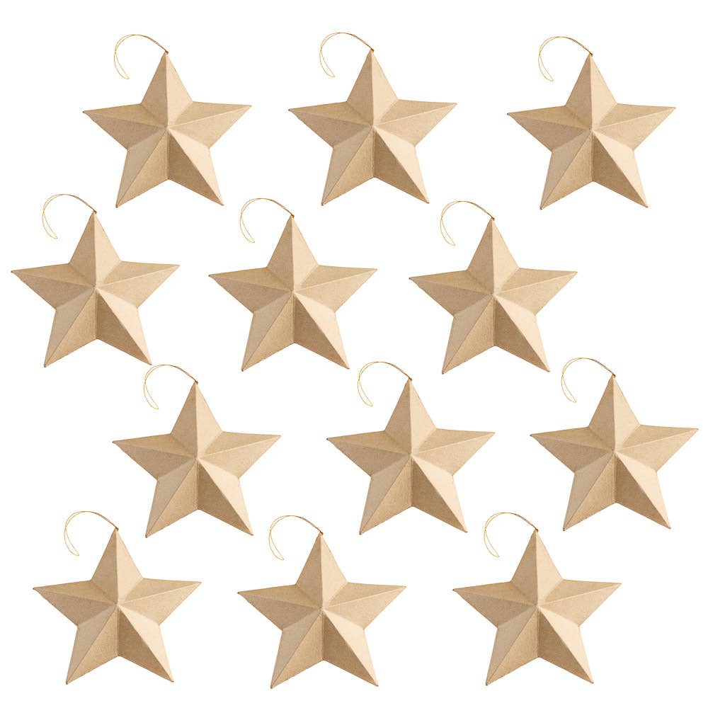 8" Paper Mache Dimensional Star Ornament