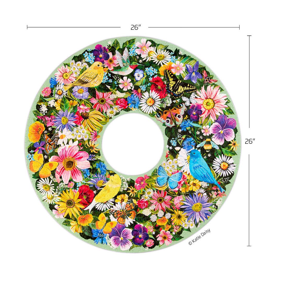 Spring Floral Wreath 1000 Piece Puzzle