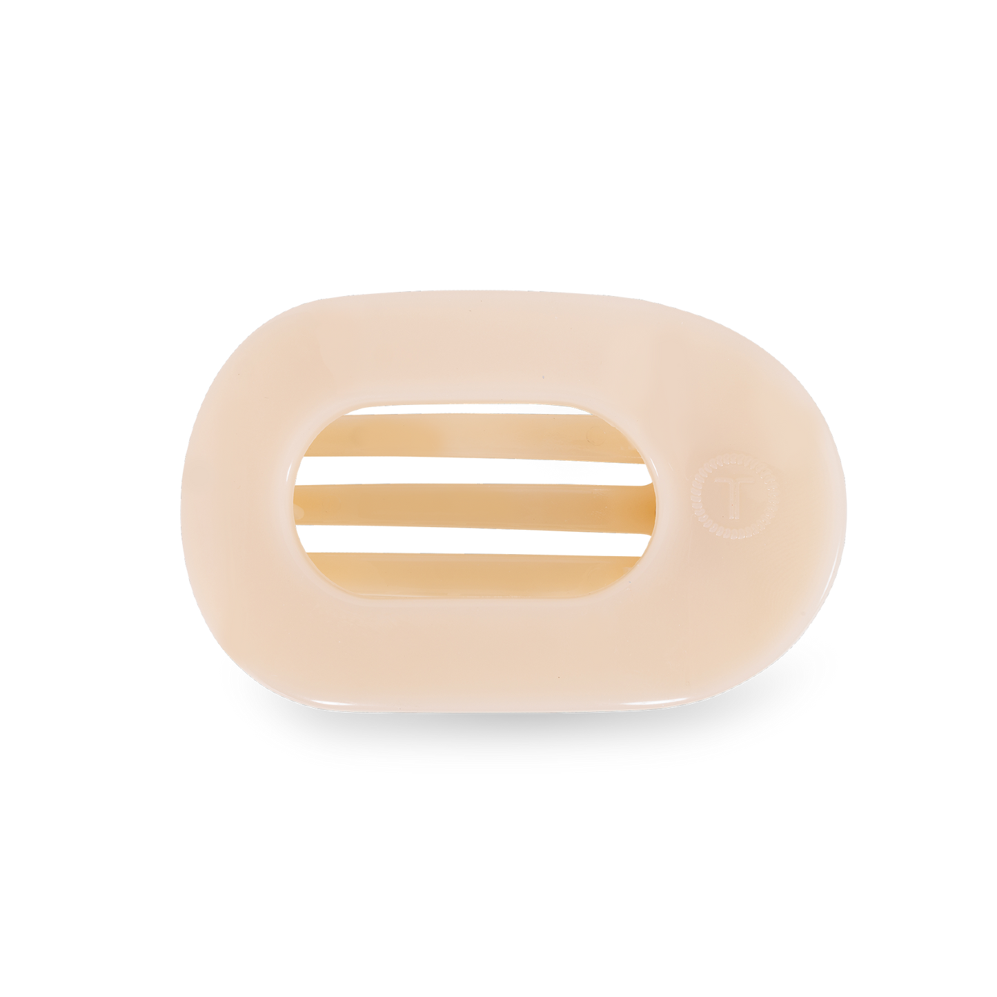 Almond Beige Small Round Flat Hair Clip