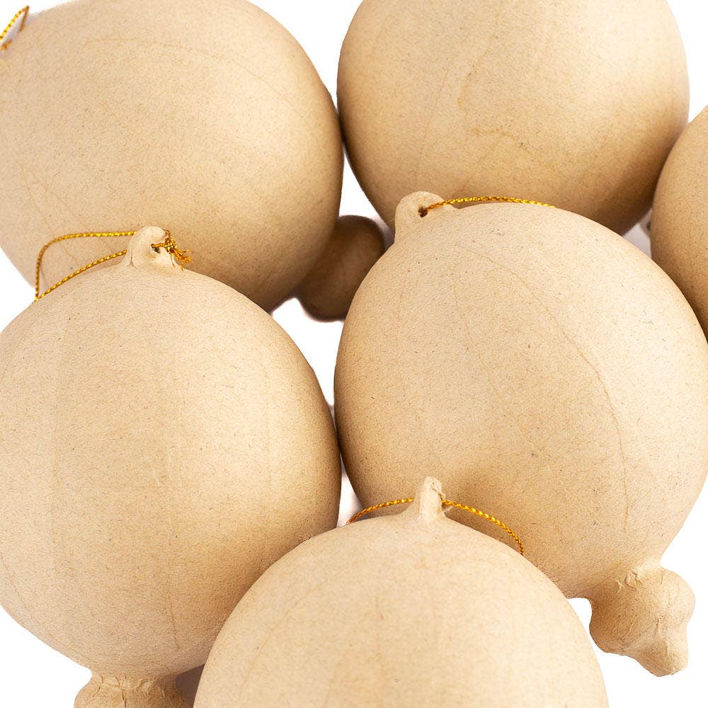 4"L x 3" Dia. Paper Mache Christmas Ornament