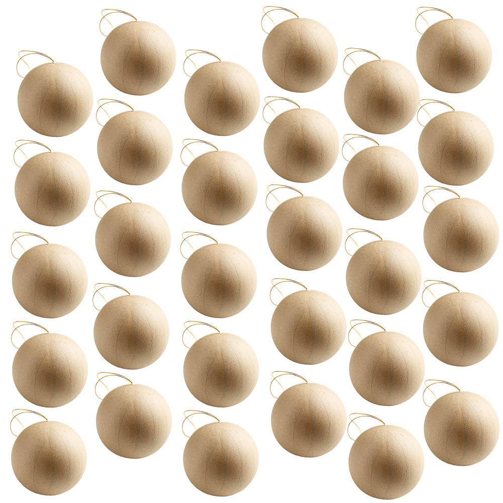 3-1/2" Paper Mache Ball Ornament