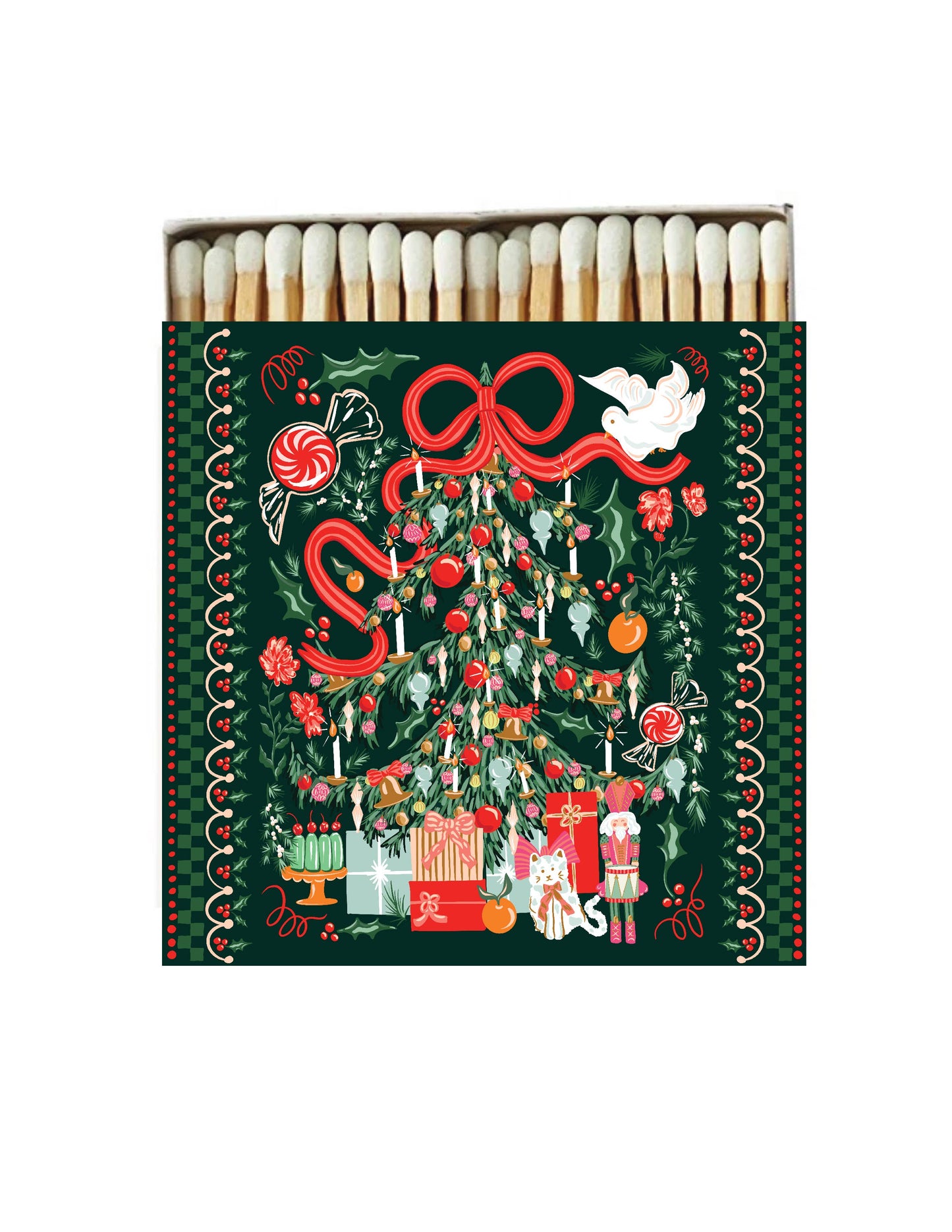 Jolly Christmas Tree Large Square Matchbox