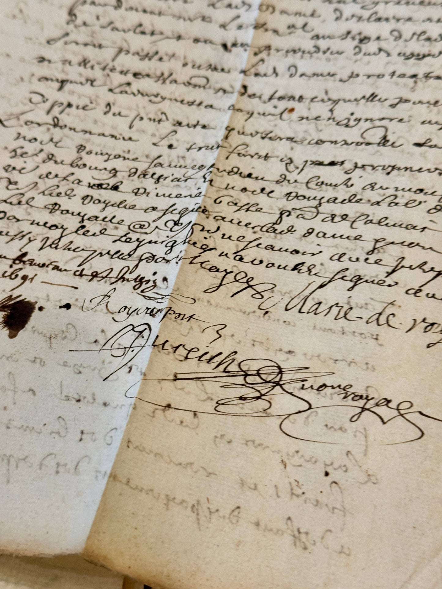 Antique 1691 French Documents - 333 Years Old