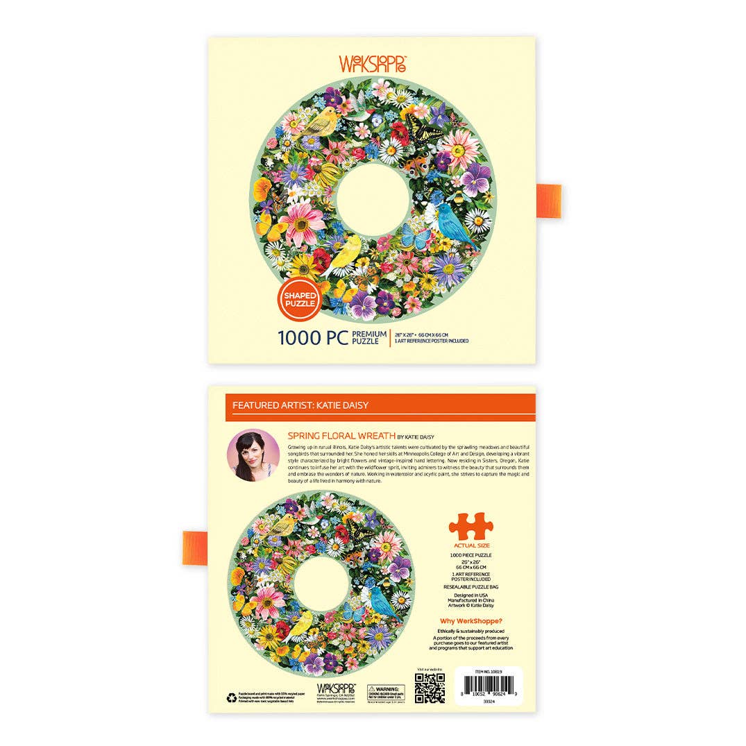 Spring Floral Wreath 1000 Piece Puzzle