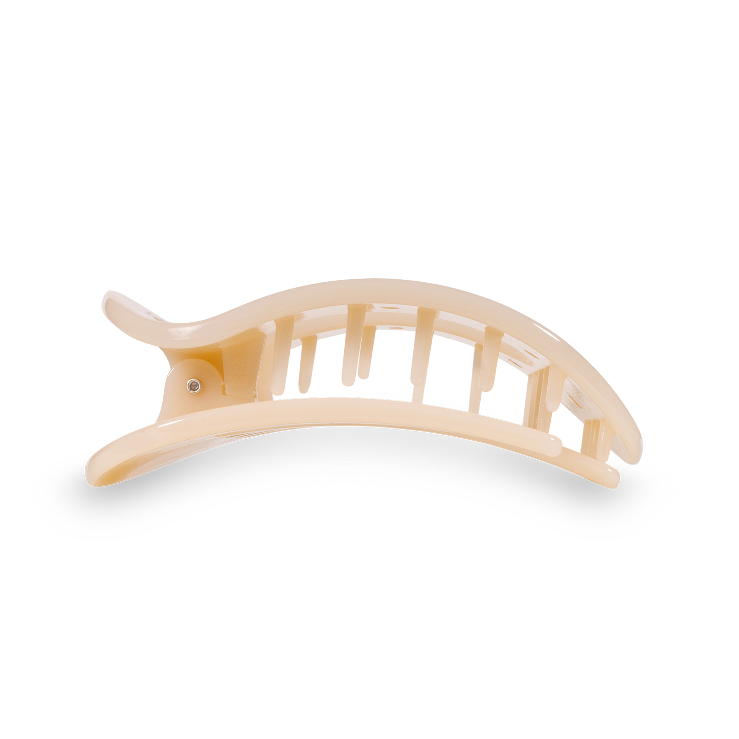 Almond Beige Small Round Flat Hair Clip
