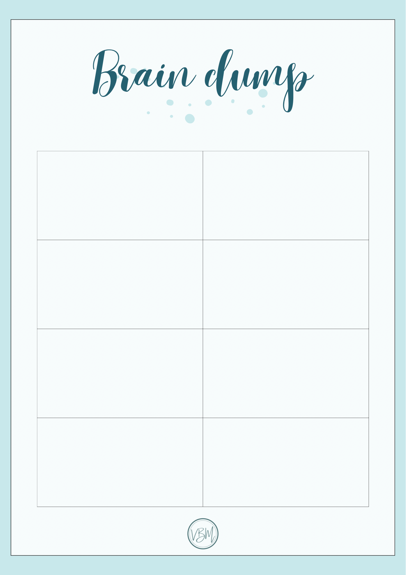 Free Brain Dump Worksheet - Digital File