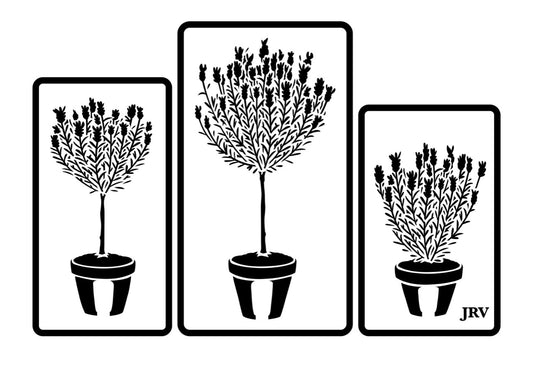 Small Lavender Plants, set of 3 JRV Stencil