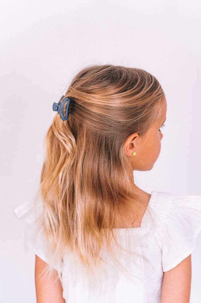 Open Denim Tiny Hair Clip