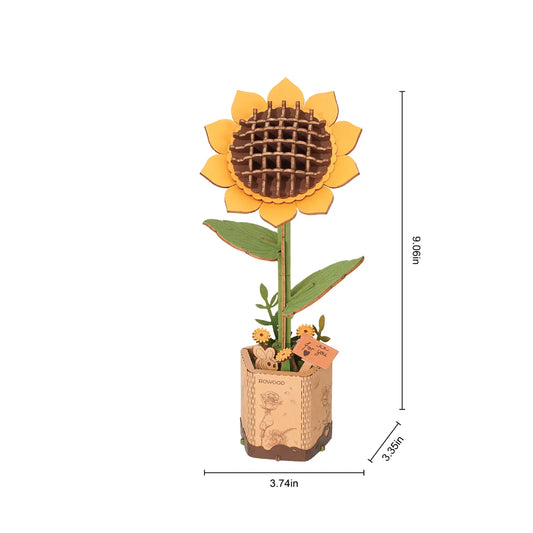 Sunflower 3D Wooden Flower Puzzle