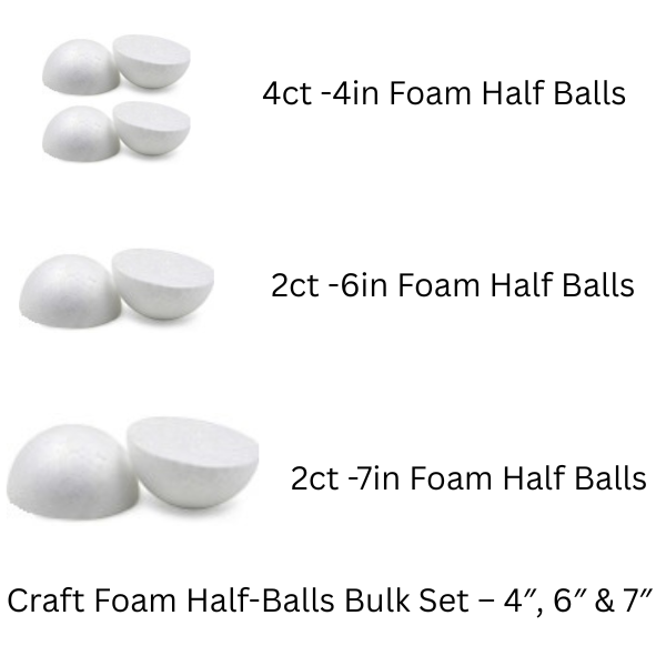 Craft Foam Half Balls Multi-Size Set – Wholesale Pack
