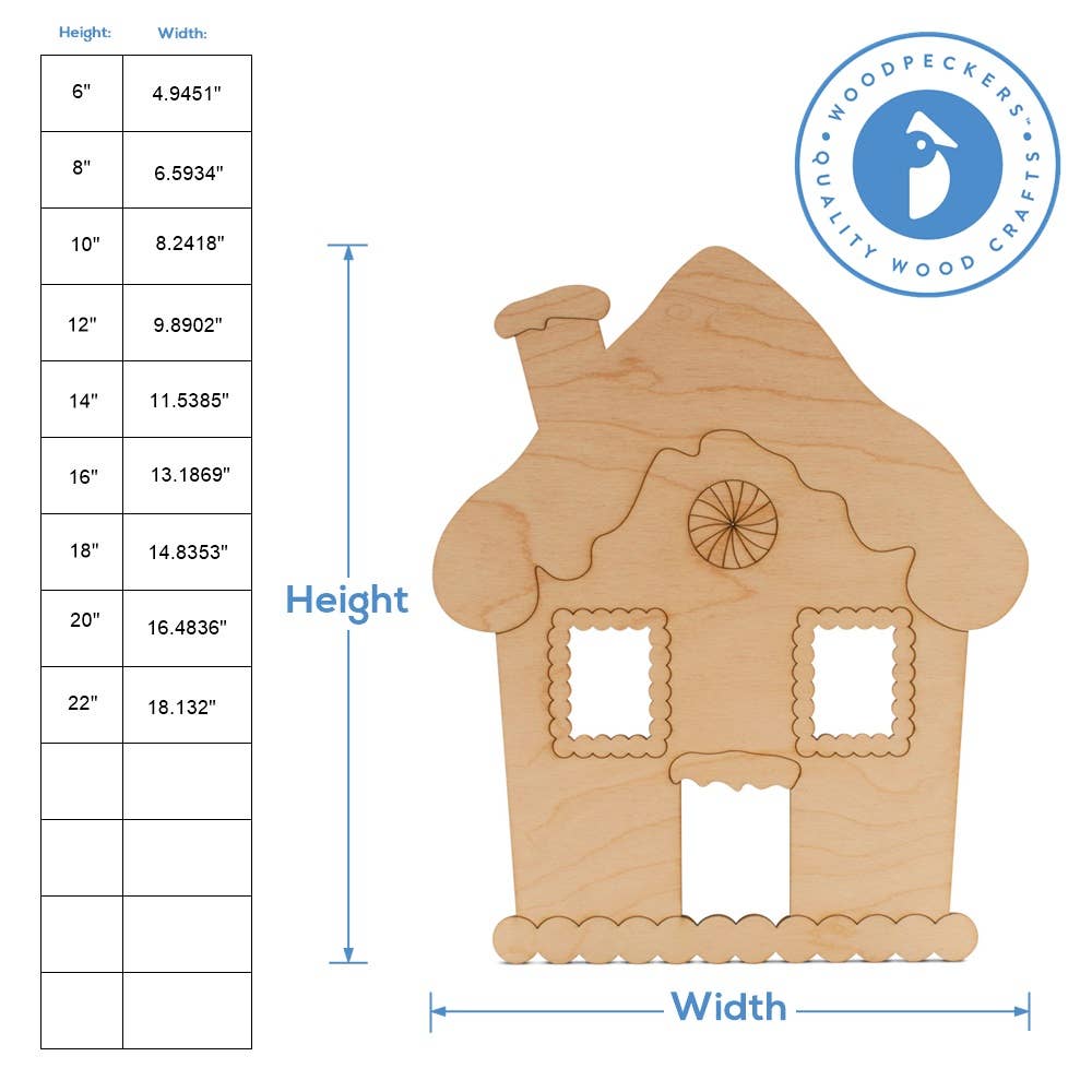 Gingerbread House Cutout (Open Windows)