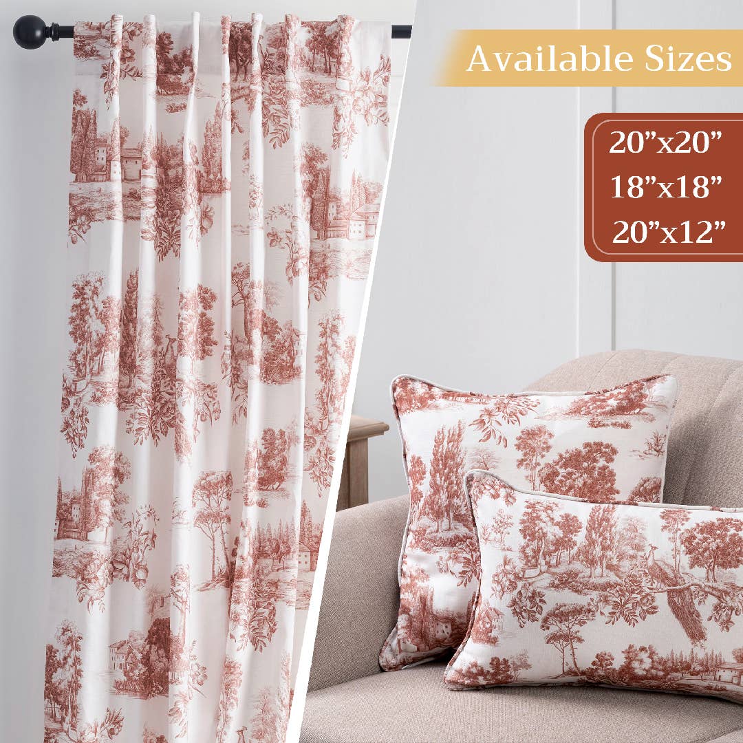 Decorative Throw Pillow Cover - Trianon - Brown - 20" x 12"
