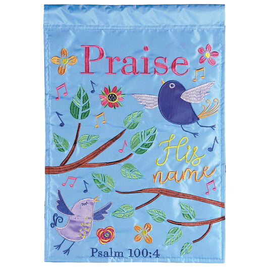 Flag Birds Praise His Name 13x18