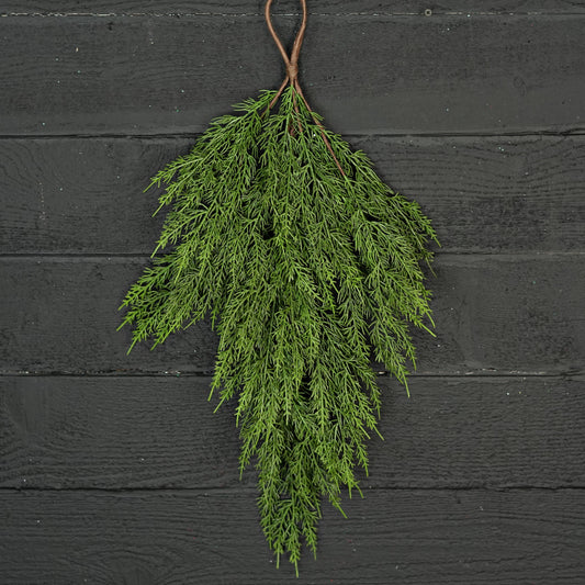 Soft Touch Evergreen Cedar Pine Teardrop Greenery