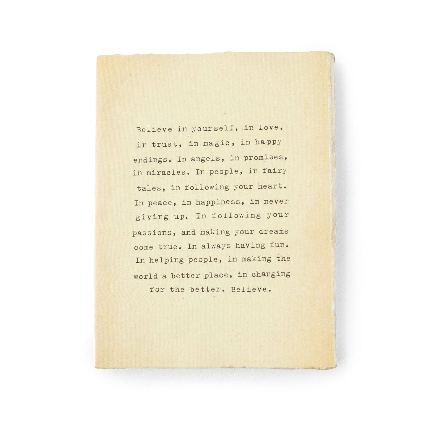 Large Believe In Yourself Deckled Edge Notebook - 6x8