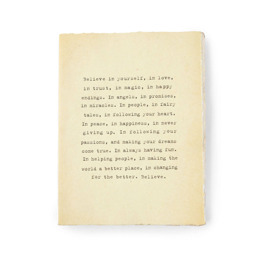 Large Believe In Yourself Deckled Edge Notebook - 6x8