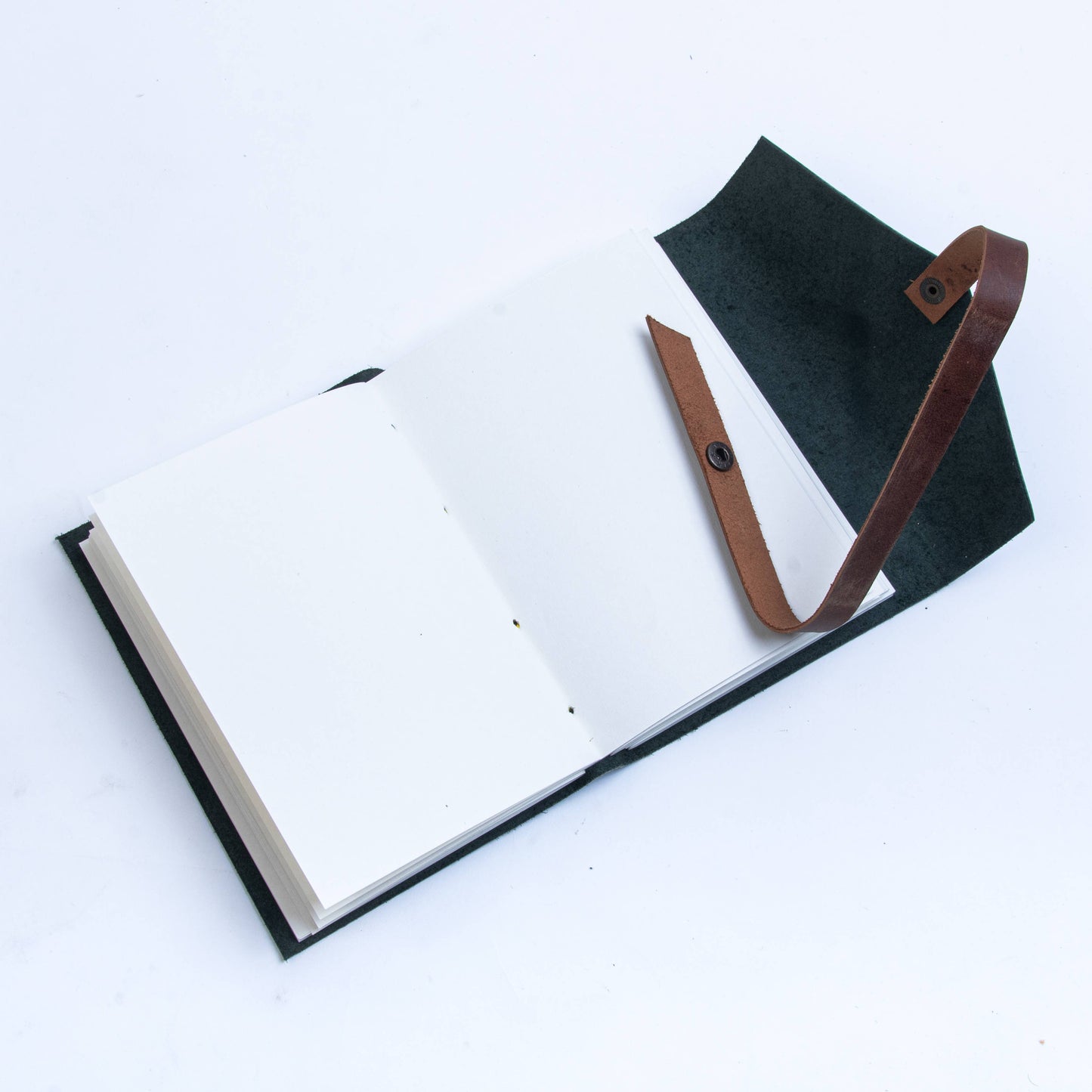 Black/Brown Leather journal diary with ruled craft pages