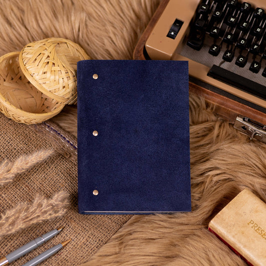 Blue Suede leather diary journal