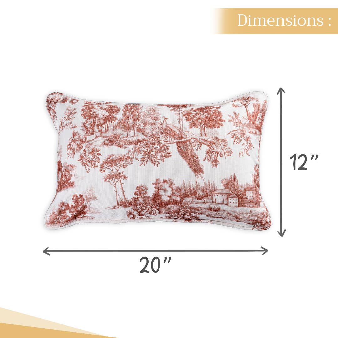 Decorative Throw Pillow Cover - Trianon - Brown - 20" x 12"