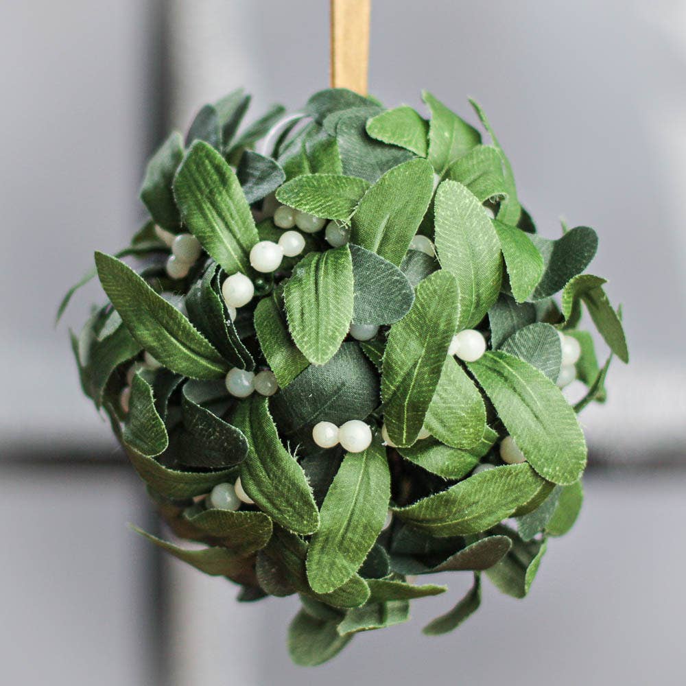 Hanging Artificial Mistletoe Kissing Ball Ornament