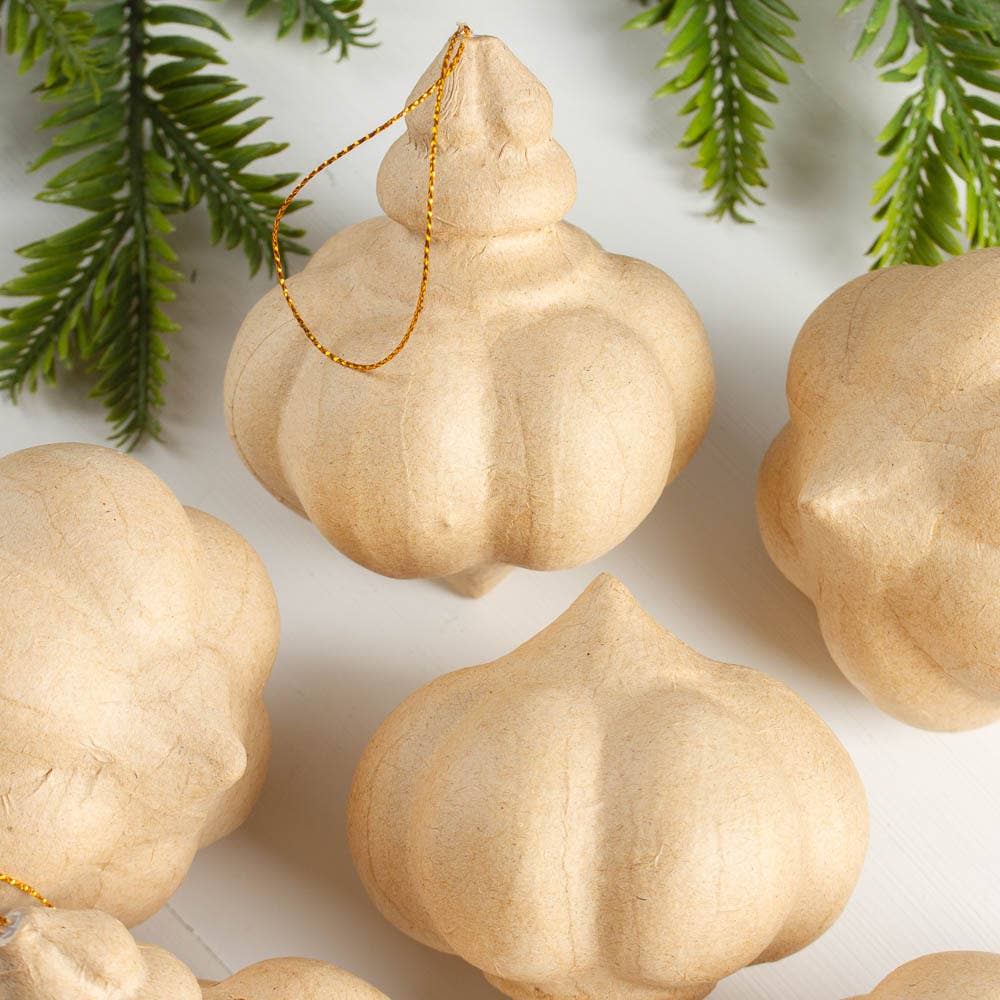 4" Paper Mache Christmas Ornament