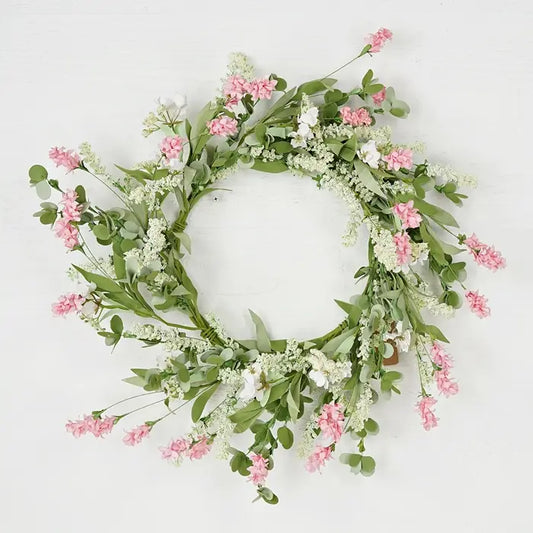 Wreath-Pink and Cream mixed mountain flowers