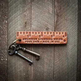 Leather Ruler Keychain