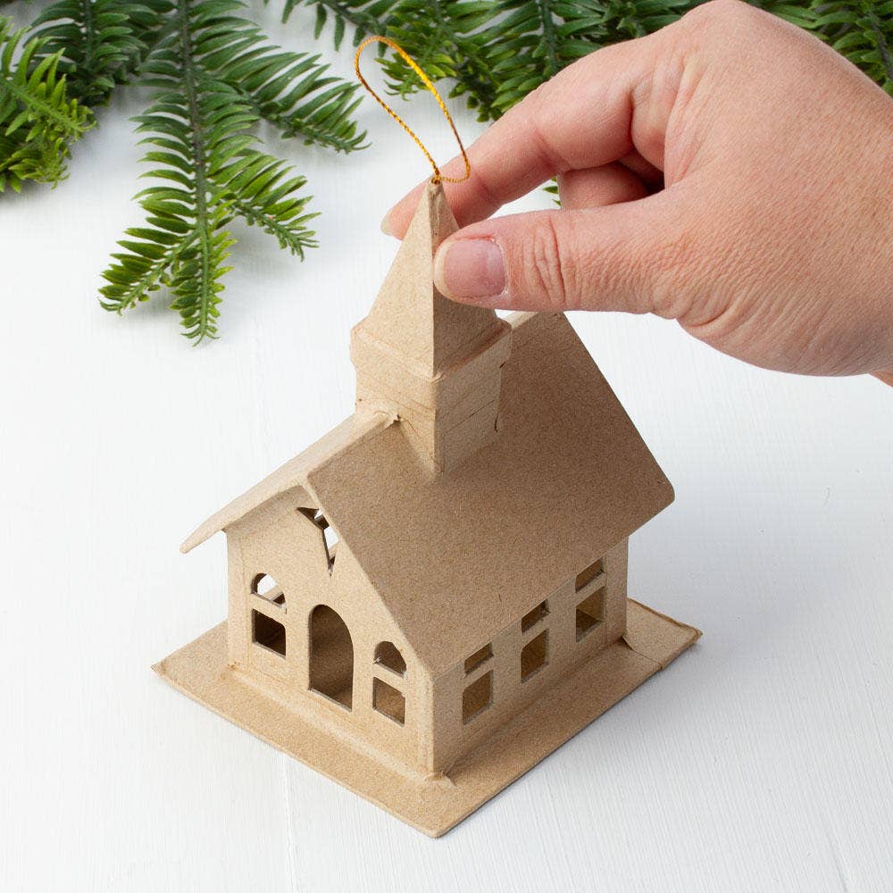 Glitter Paper Mache Church Kit