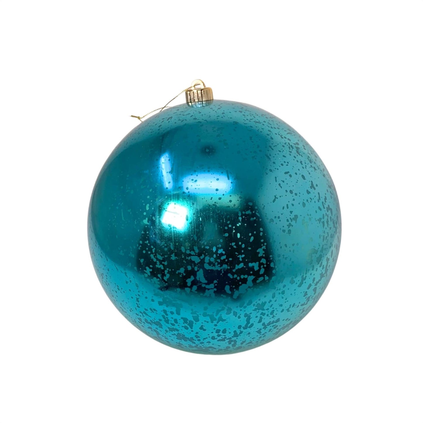 Plastic Mercury Shiny Ball Ornament 4" Teal