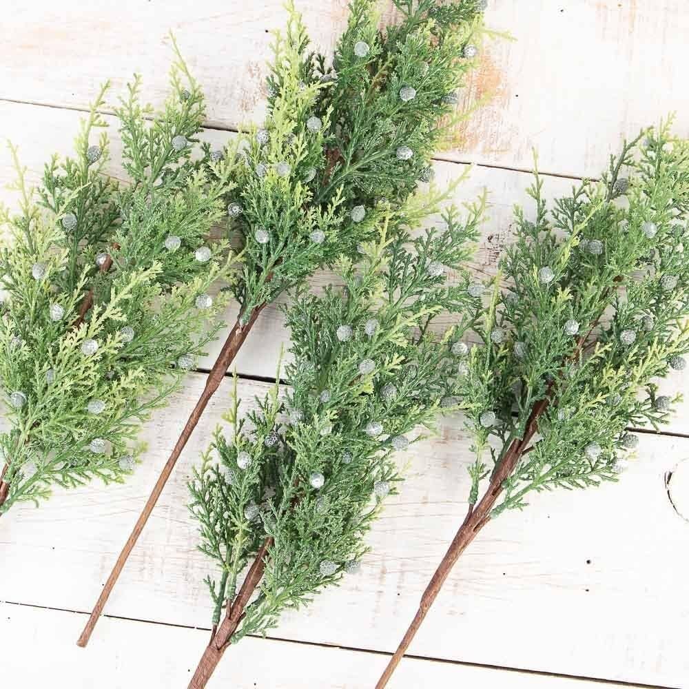 18" Faux Cedar Juniper Berry Spray