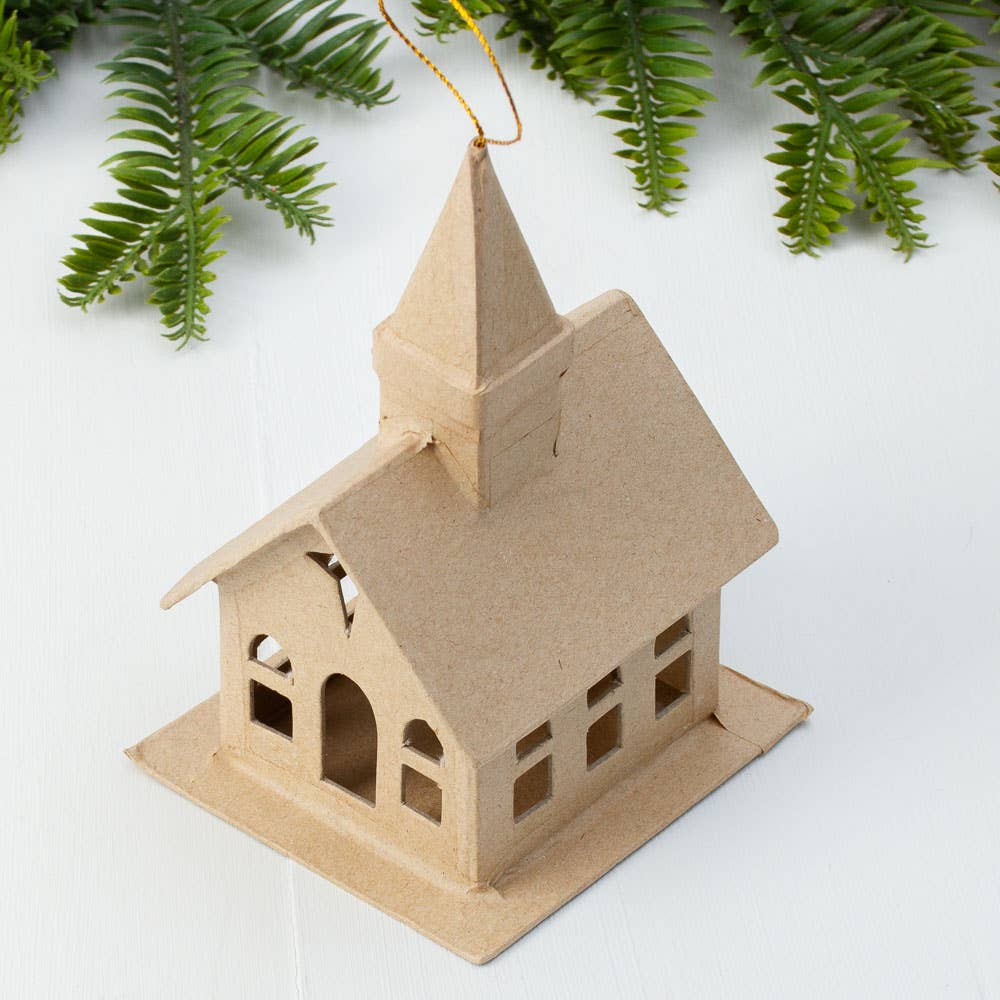 Glitter Paper Mache Church Kit