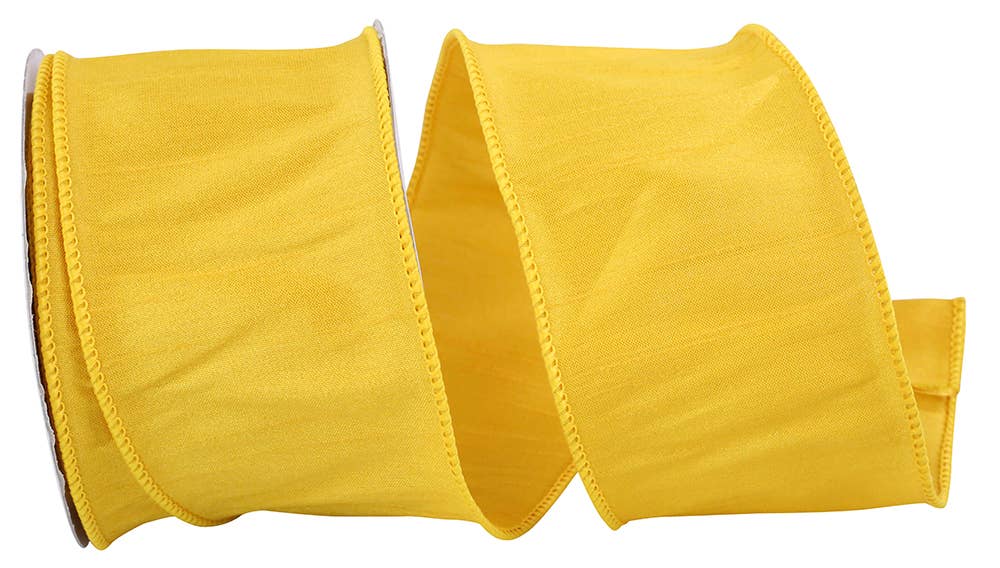 Dupioni Supreme Wired Edge, Golden Yellow, 2-1/2 In
